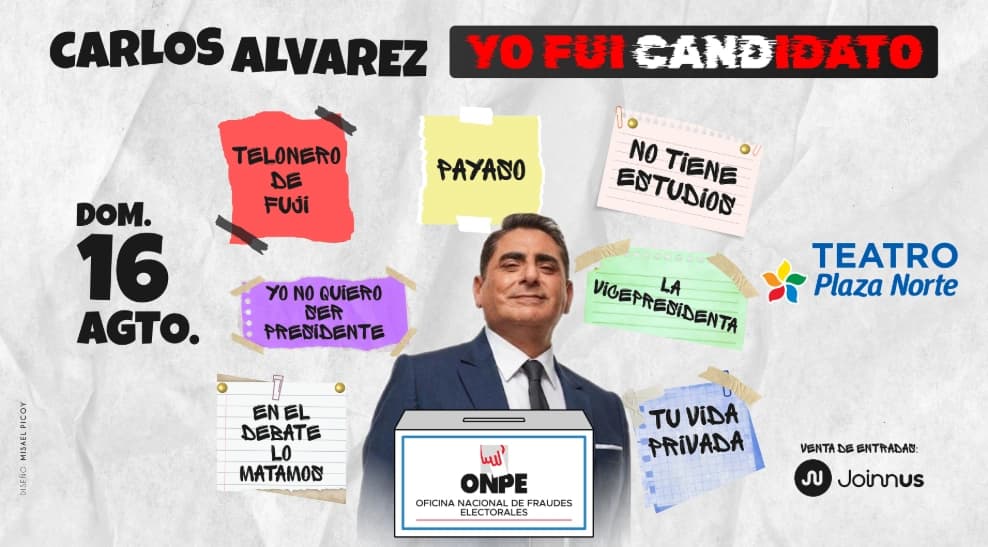 Carlos Álvarez en Yo Fui Candidato — Teatro — Teatro Plaza Norte