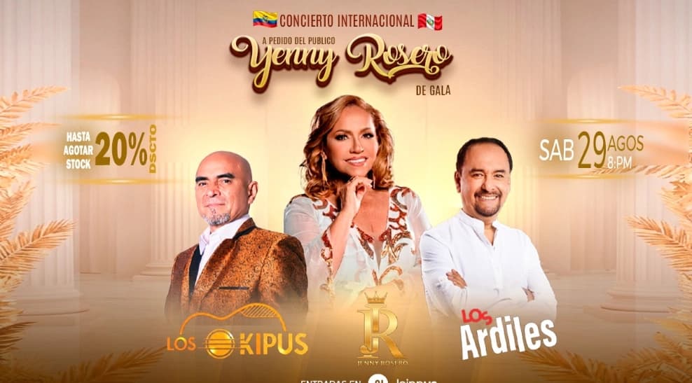 Jenny Rosero en concierto de gala, con Los Kipus y Los Ardiles — Concierto — C.C “SCENCIA DE LA MOLINA” JULIO 2026
