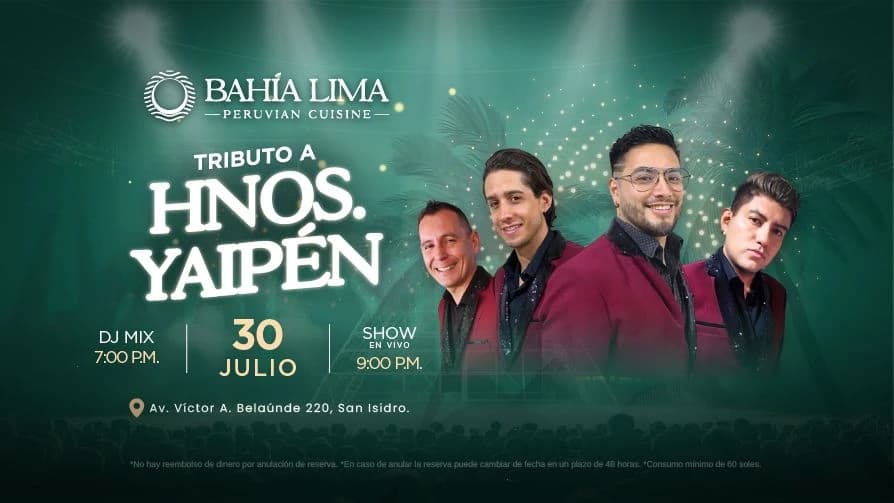 Tributo a Hermanos Yaipén — Concierto — MESAS BAHIA LIMA