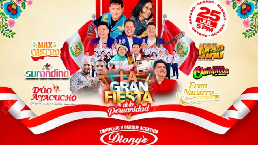 La Gran Fiesta de la Peruanidad con Max Castro, Surandino y mucho más en el Complejo Dionys en Ate — Concierto