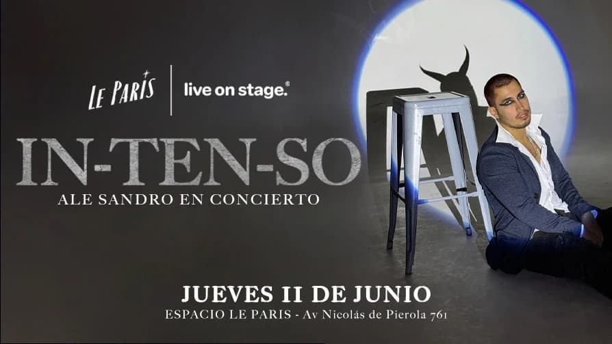 IN-TEN-SO: ALES SANDRO EN CONCIERTO — Concierto — Discoteca Paris