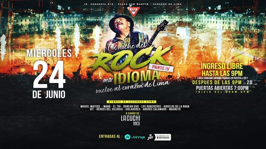 La Noche del Rock en Tu Idioma Vuelve a Sacudir el Centro de Lima — Concierto