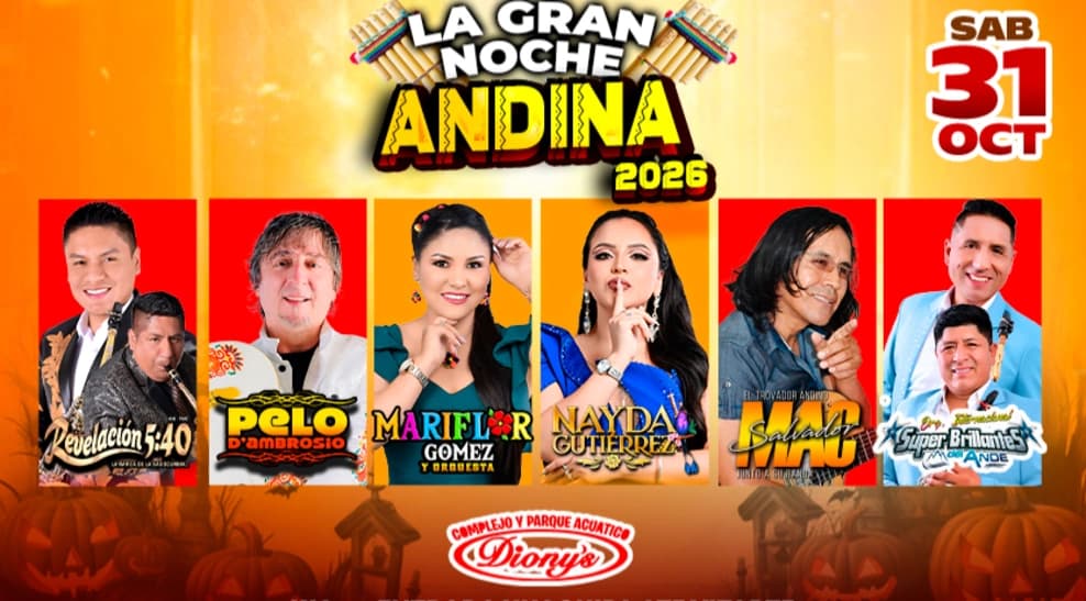 La Gran Noche Andina 2026 en Ate Vitarte — Concierto — Club Dionys, Carretera Central, Ate, Perú