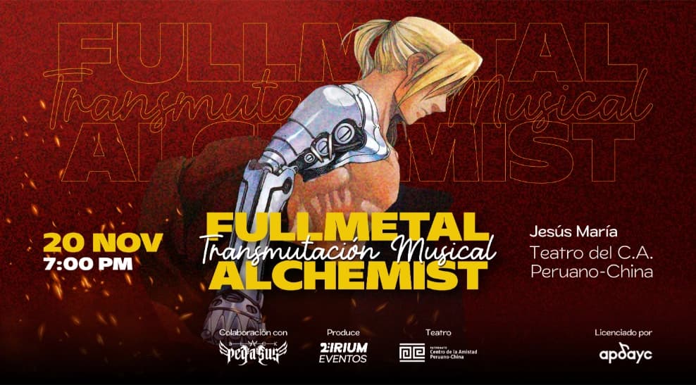 Transmutación Musical: concierto tributo a Fullmetal Alchemist — Concierto — Teatro del Patronato C. de la Amistad Peruano (N)