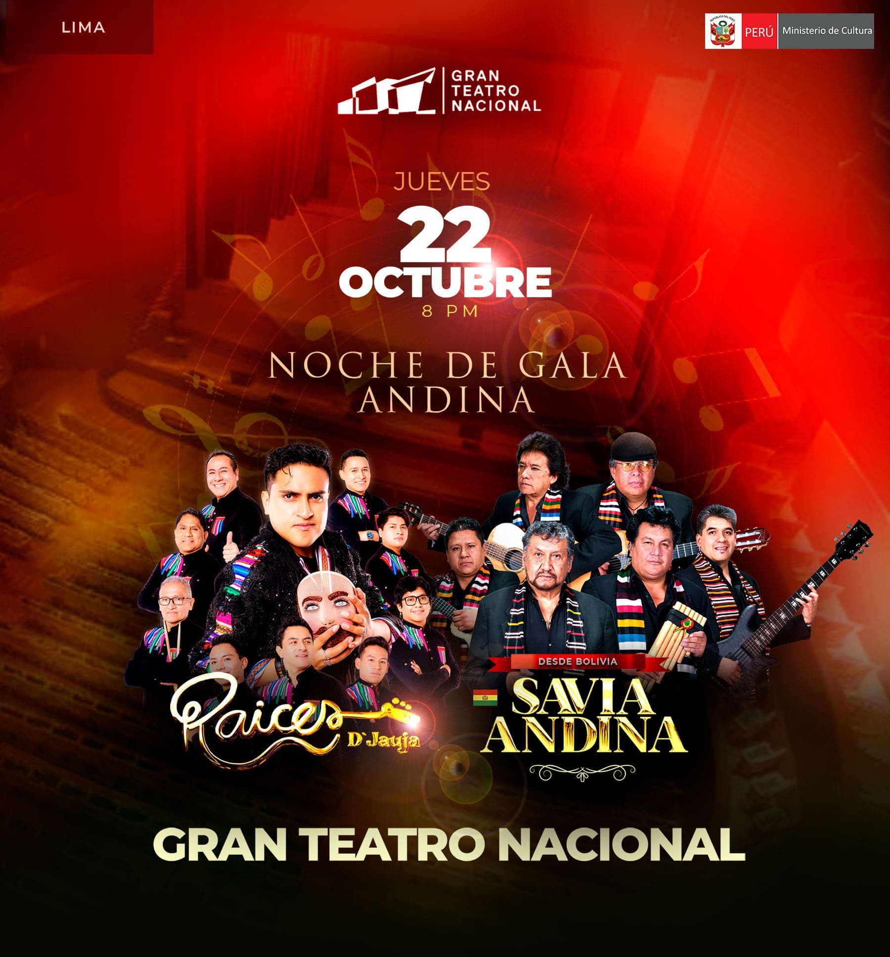 Savia Andina y Raíces de Jauja: Noche de Gala Andina — Concierto — Gran Teatro Nacional